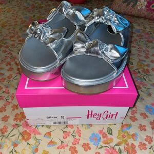 Corkys Silver Bow Sandals